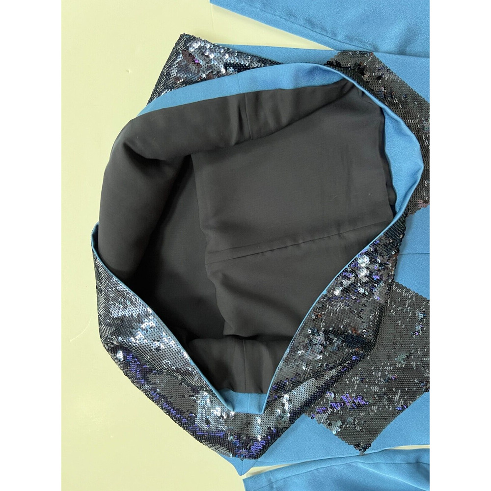 Tory Burch Lantilly Evening Blue Sequin Shift Tunic Dress Sz 10 NWT $795 - Picture 6 of 12